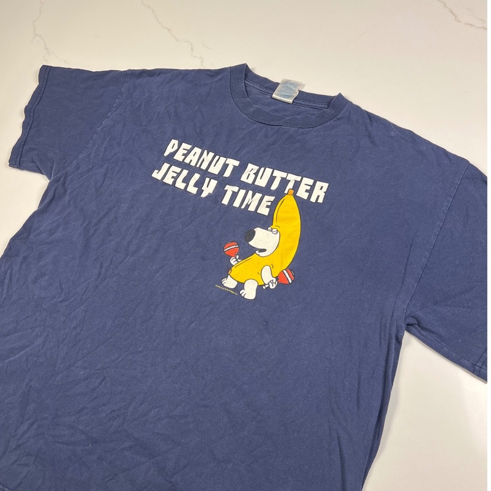 vintage Family Guy Brian Griffin Peanut Butter Jelly Time Large Navy Blue 2005
